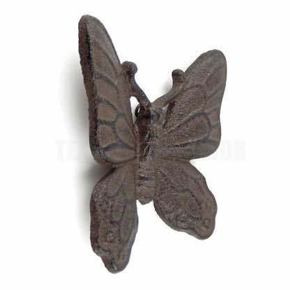 Small Cast Iron Butterfly Wall Decor Plaque Antique Brown Finish Garden Decor