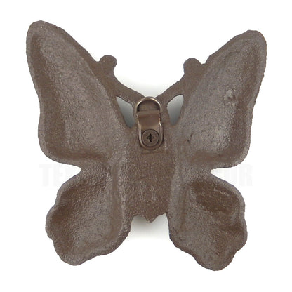 Small Cast Iron Butterfly Wall Decor Plaque Antique Brown Finish Garden Decor