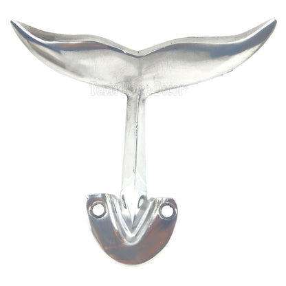 Whale Tail Wall Hook Solid Aluminum Coat Towel Hanger Nautical Beach House Decor