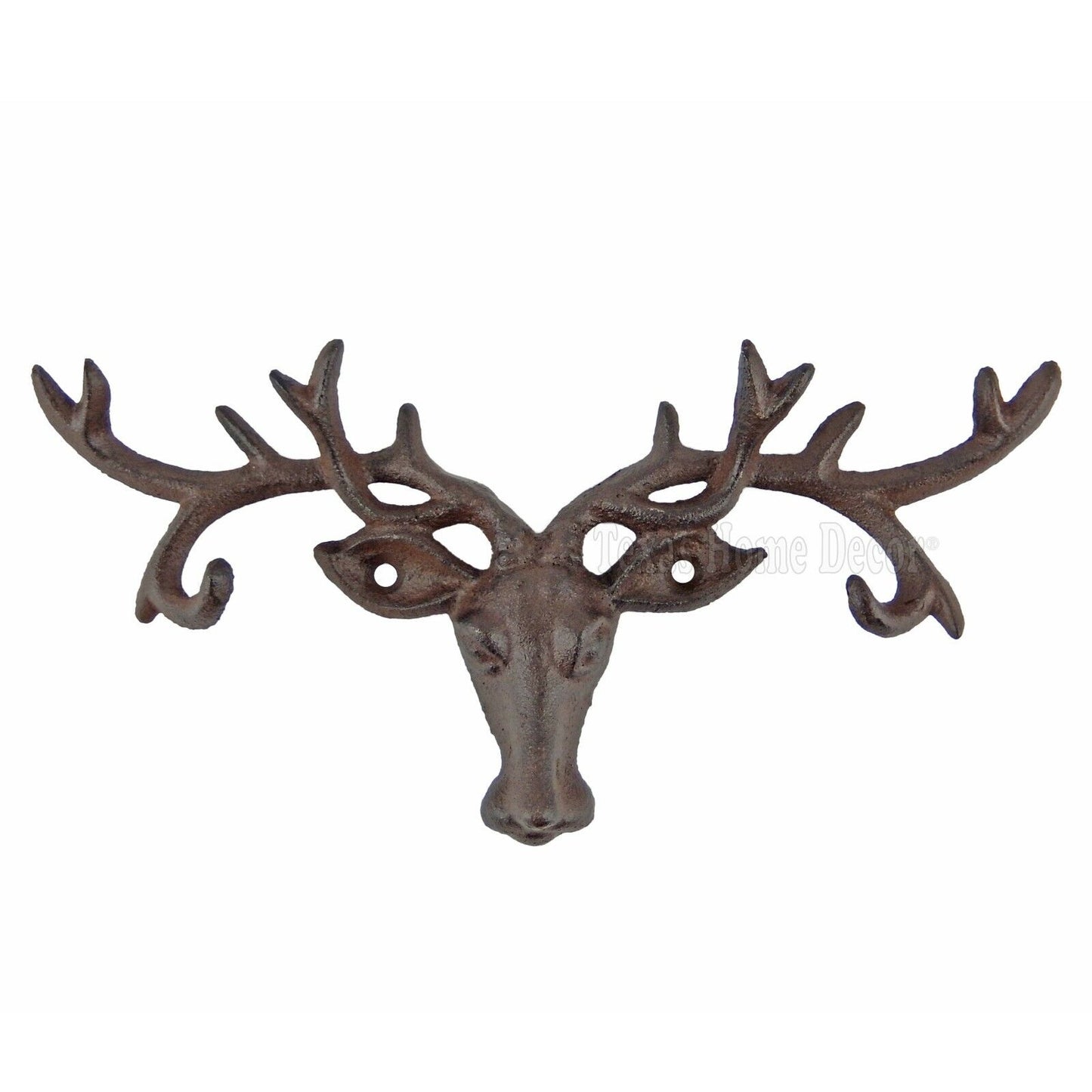 Deer Head Antler Key Rack Cast Iron Hook Coat Towel Hanger Wall Mounted