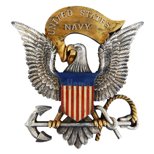 United States Navy Eagle Anchor American Flag Wall Plaque Sign Hand Painted