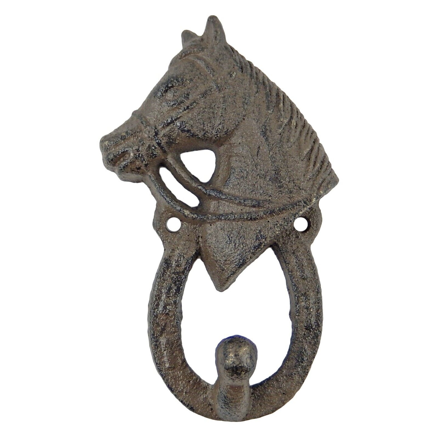 Cast Iron Horsehead Horseshoe Wall Hook Key Towel Coat Hanger Rustic Western