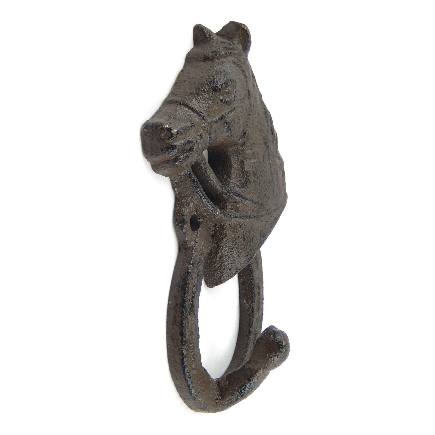 Cast Iron Horsehead Horseshoe Wall Hook Key Towel Coat Hanger Rustic Western