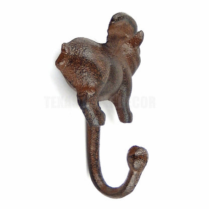 Flying Pig With Wings Wall Hook Cast Iron Key Towel Coat Hanger Rustic Brown (R)