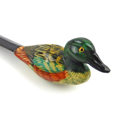 Vintage Style Plastic Duck Letter Opener Hand Painted Details 8 1/4 in Long