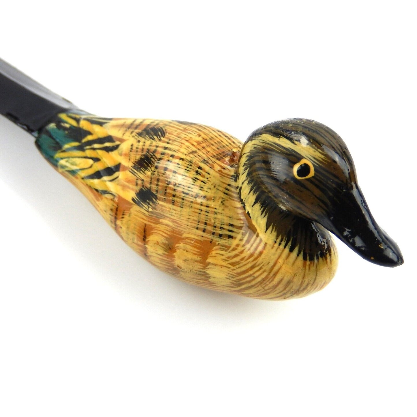 Vintage Style Duck Letter Opener Plastic Hand Painted Details 8 1/4 in Long