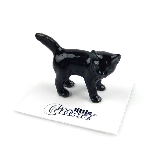 Little Critterz Miniature Collectors Black Onyx Halloween Cat Porcelain Figurine