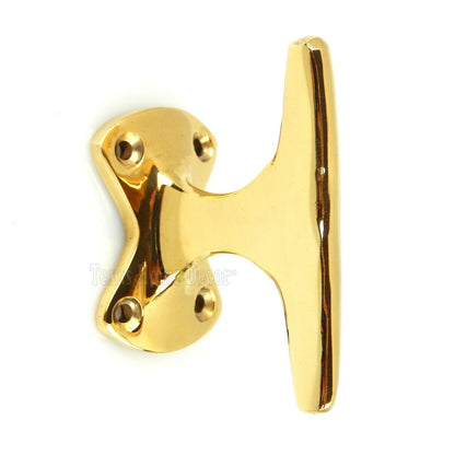 Small Solid Brass Cleat Hook Wall Mounted Boat Chock Nautical Towel Coat Hanger