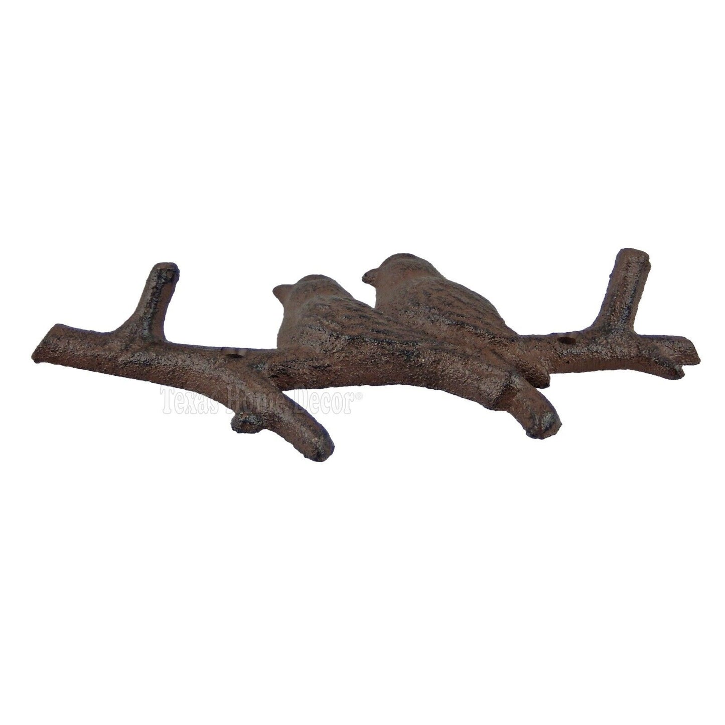 Love Birds On Tree Branch Wall Hook Key Rack Coat Hanger Cast Iron Rustic Style