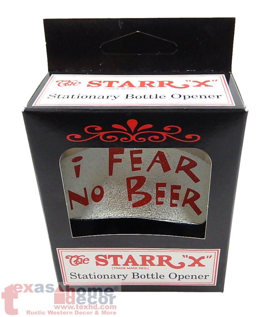 I Fear No Beer Bottle Opener Starr X Wall Mounted Zinc Plated Cast Iron