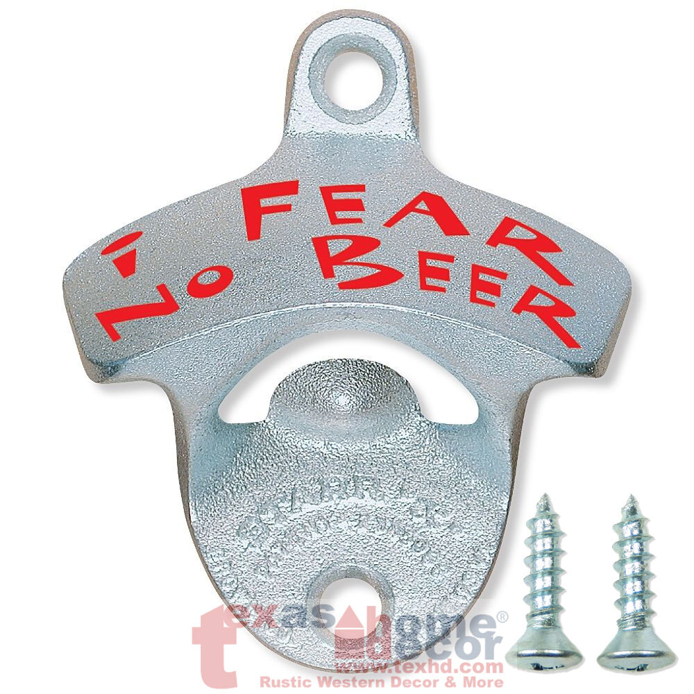 I Fear No Beer Bottle Opener Starr X Wall Mounted Zinc Plated Cast Iron