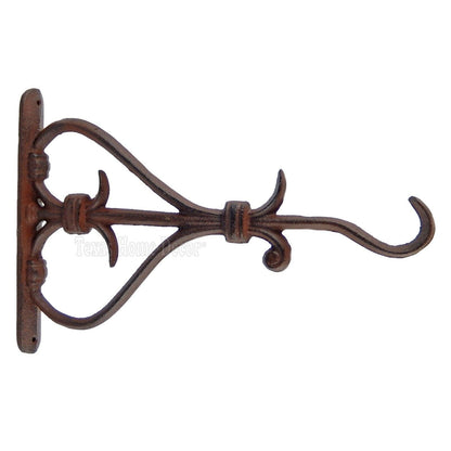 heavy duty plant hanger Large Fleur De Lis Plant Hook Hanger Cast Iron Rustic Antique Style Heavy Duty