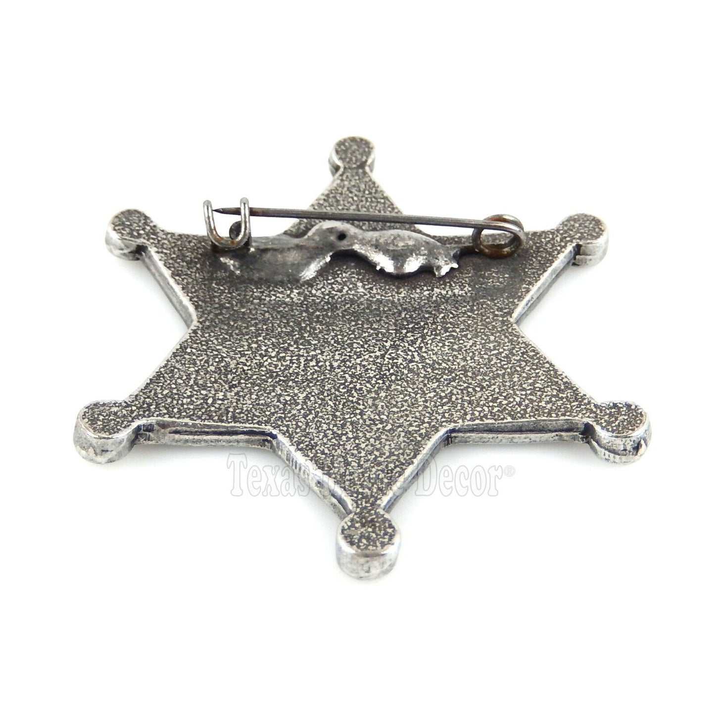 Sheriff Badge Old West Replica Antique Silver Finish 6 Pointed Star Made in USA