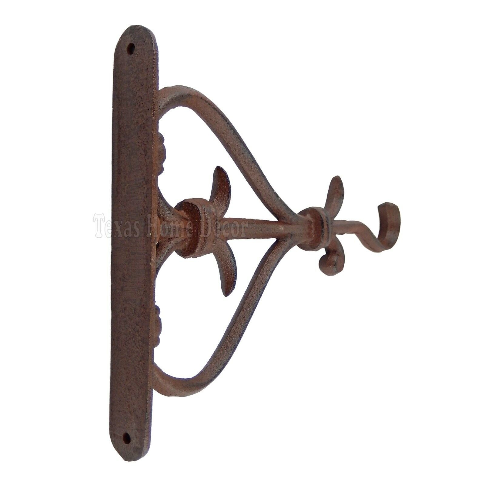 fleur de lis plant hanger Large Fleur De Lis Plant Hook Hanger Cast Iron Rustic Antique Style Heavy Duty