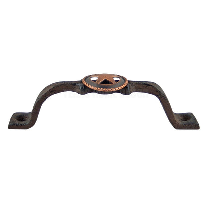 Rustic Hollow Copper Star Door Handle Cast Iron Cabinet Drawer Pull 6 inch