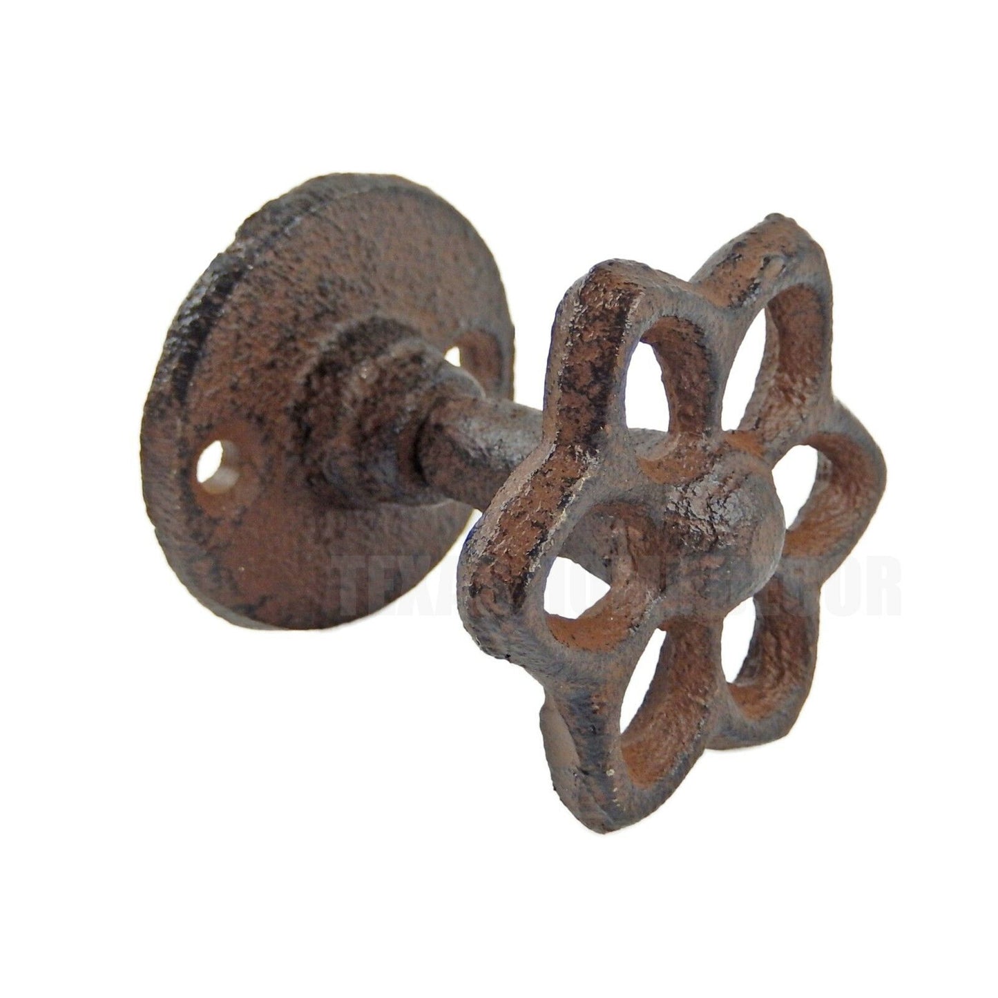 Faucet Knob Flower Wall Hook Cast Iron Coat Towel Hanger Rustic Retro Style