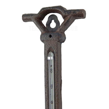 Cast Iron Shovel Garden Thermometer Outdoor Porch Decor Rustic Antique Style
