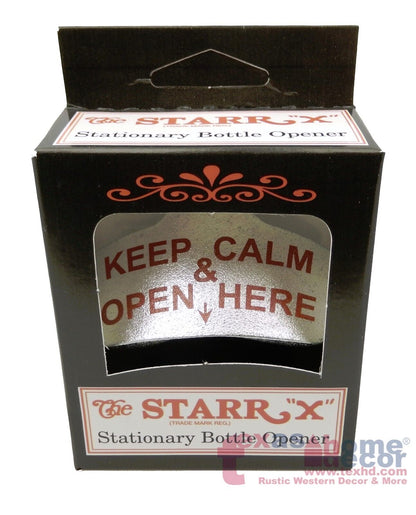 Keep Calm & Open Here Beer Bottle Opener Cast Iron Wall Mount Starr X w/ Screws