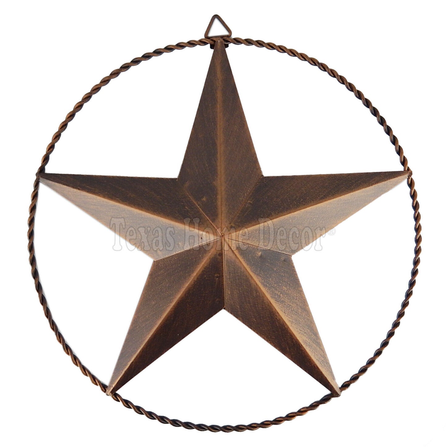 Metal Barn Star Wire Ring Anti Rust Brushed Copper Rustic Western Texas 12 inch