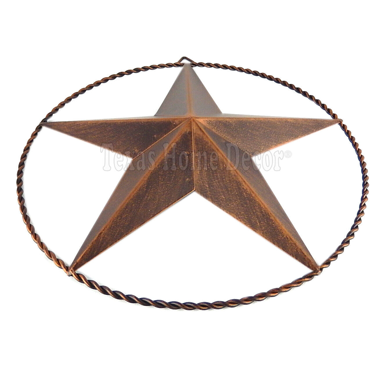 Metal Barn Star Wire Ring Anti Rust Brushed Copper Rustic Western Texas 12 inch