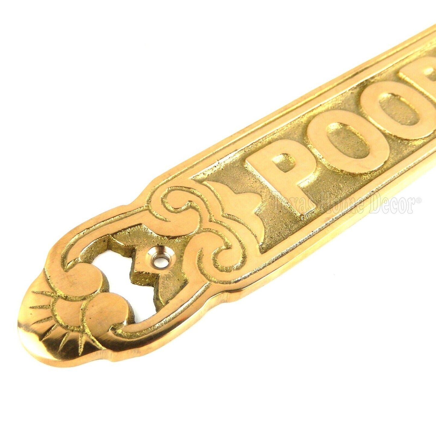 Poop Deck Fancy Wall Plaque Sign Polished Solid Brass Nautical Beach House Boat