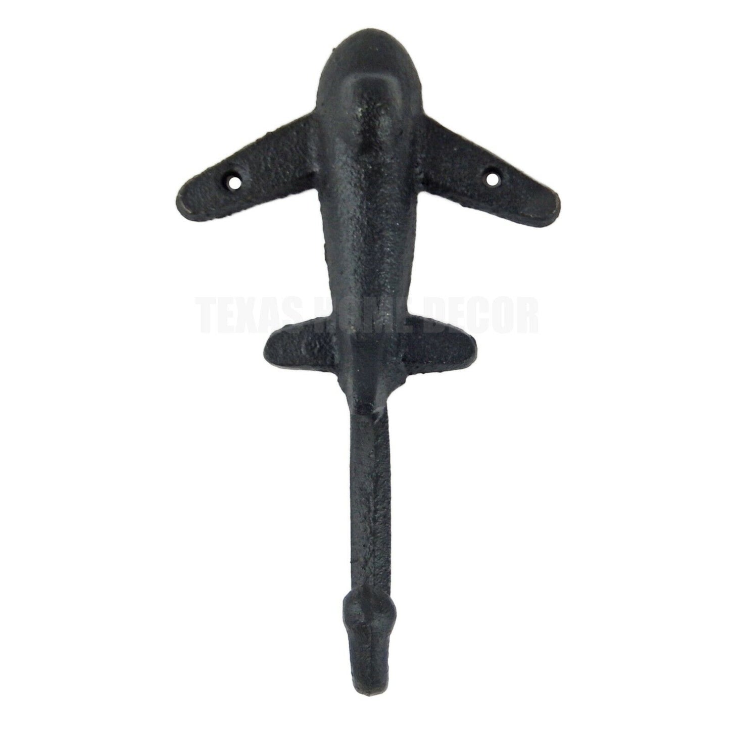 Airplane Wall Hook Cast Iron Coat Towel Key Hanger Aviation Decor Black 6 1/2"