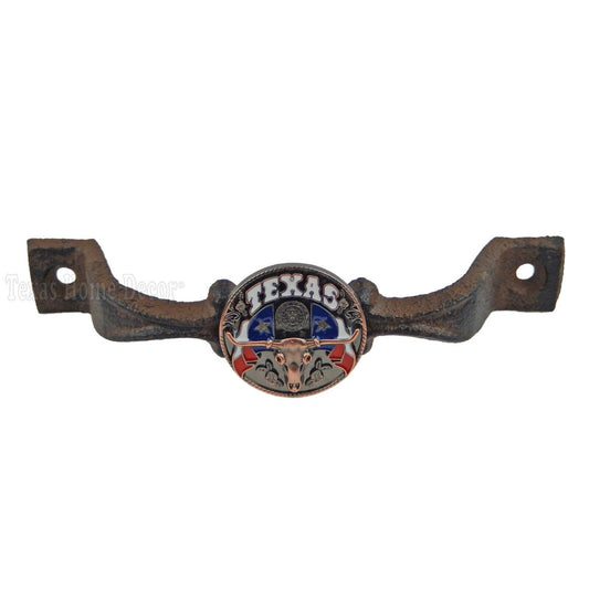 Rustic Handle Texas Flag Longhorn Door Drawer Pull Rustic Cast Iron Cabinet