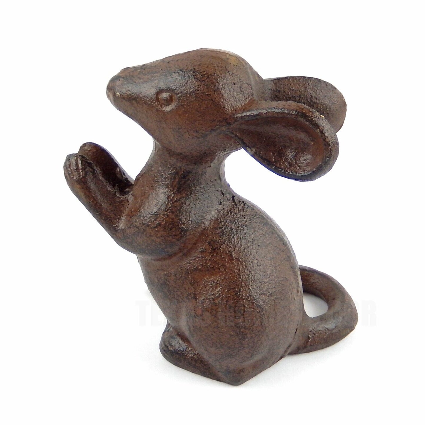 Cast Iron Mouse Figurine Statue Rustic Brown 4 1/4 inch Tall