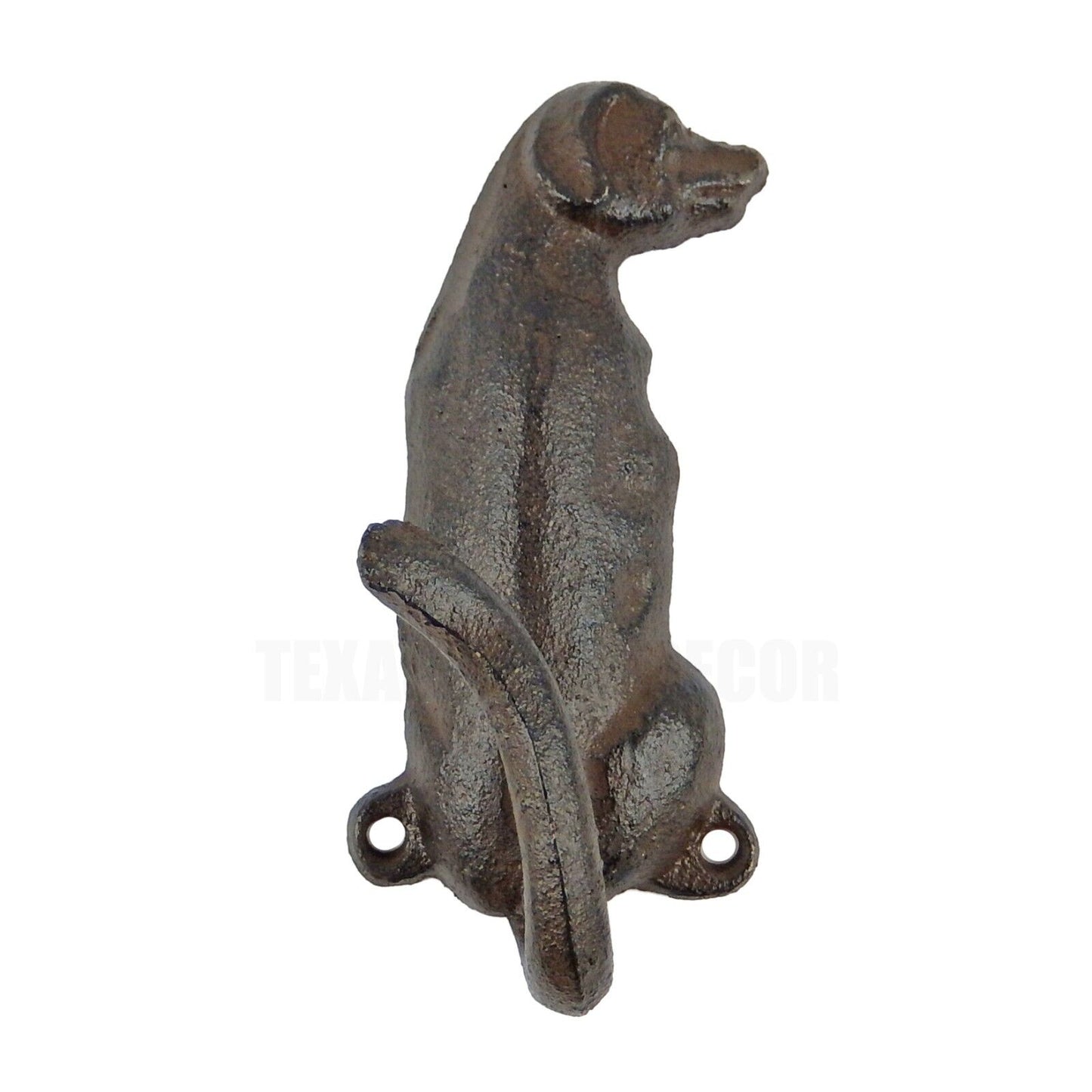 Cast Iron Beagle Dog Tail Leash Wall Hook Key Towel Coat Hanger Rustic Brown