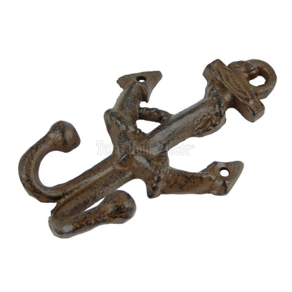 Ship Anchor Double Wall Hook Key Rack Coat Hanger Towel Hook Nautical Cast Iron