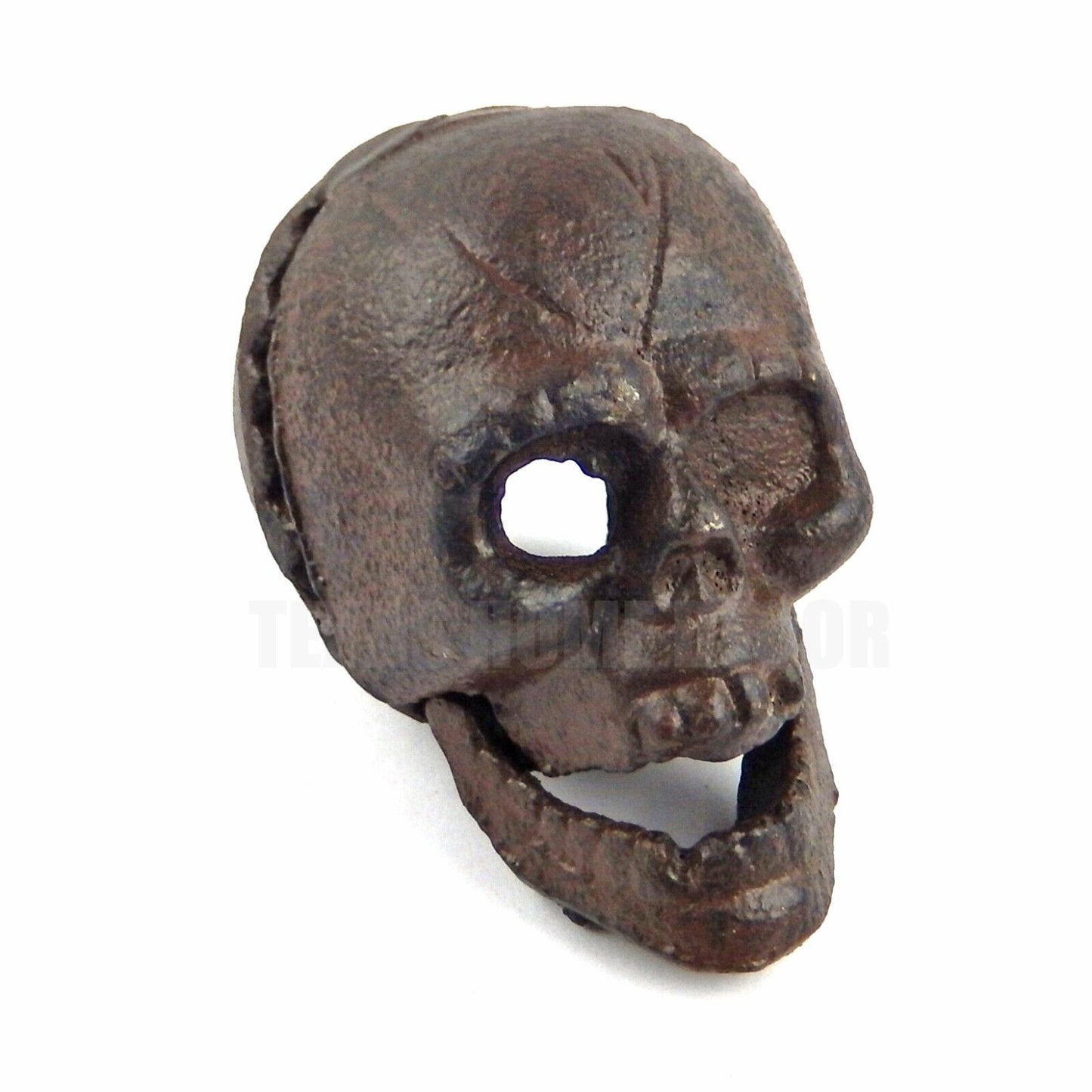 Human Skull Beer Soda Bottle Opener Rustic Cast Iron Hand Held Gothic Biker