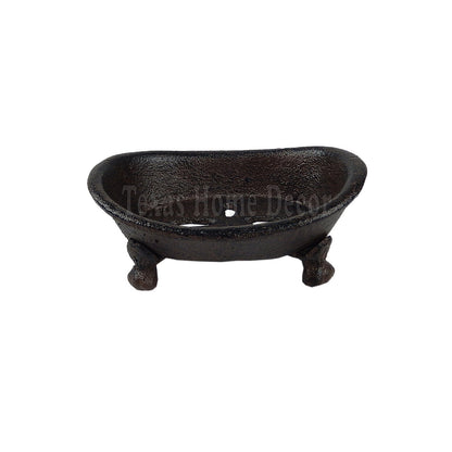 Bathtub Soap Dish Holder Cast Iron Western Decor Rustic Antique Style Oval