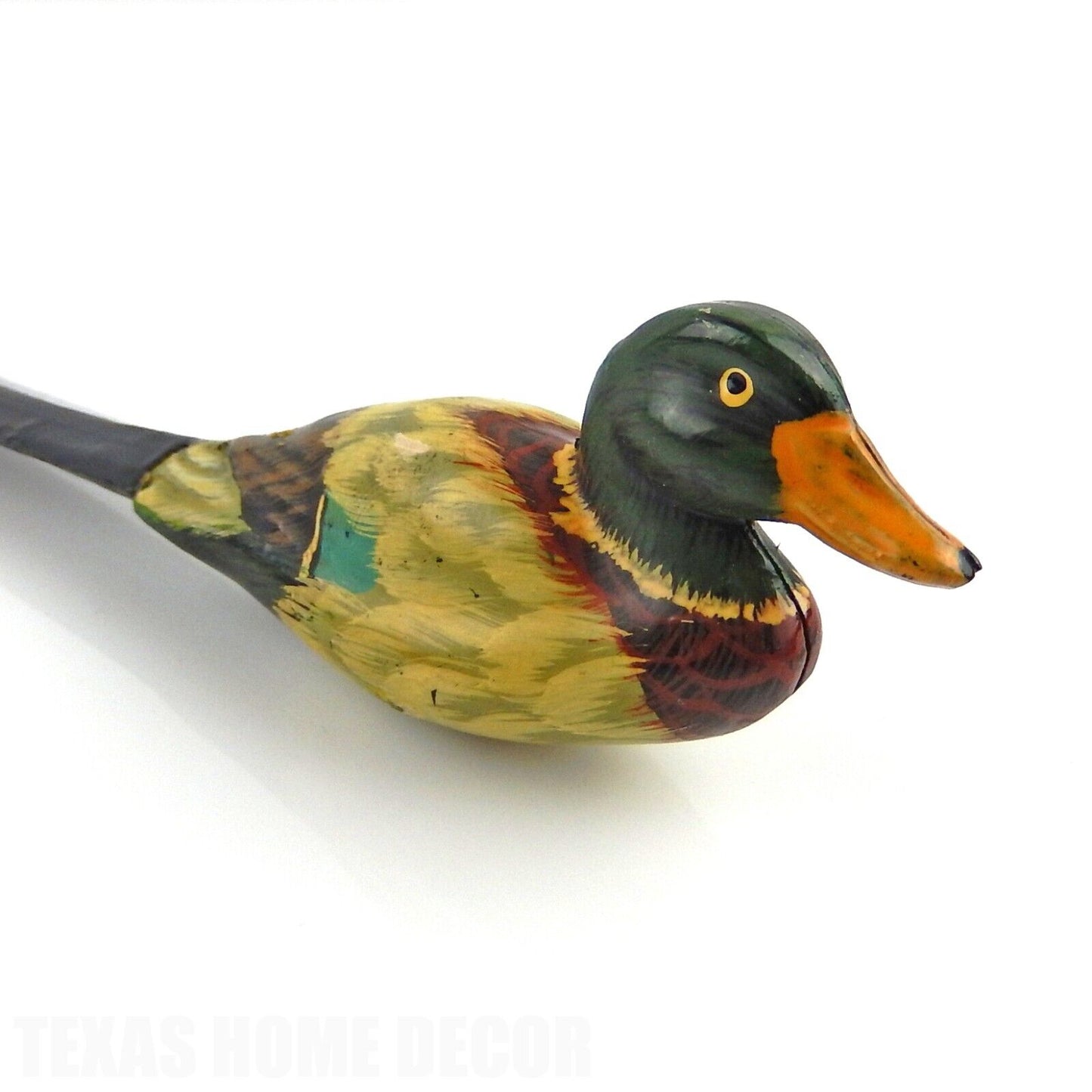 Vintage Style Mallard Duck Letter Opener Hand Painted Plastic 8 1/4 in Long