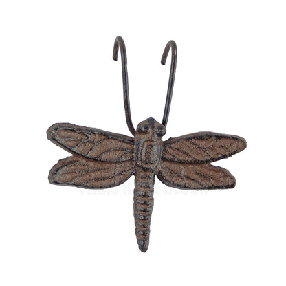 Dragonfly Flower Pot Ornament Hook Cast Iron Garden Yard Hanger Rustic Brown