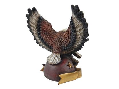 Second Amendment Bald American Eagle Statue Figurine Crossed Guns Rifle 9 1/4 in