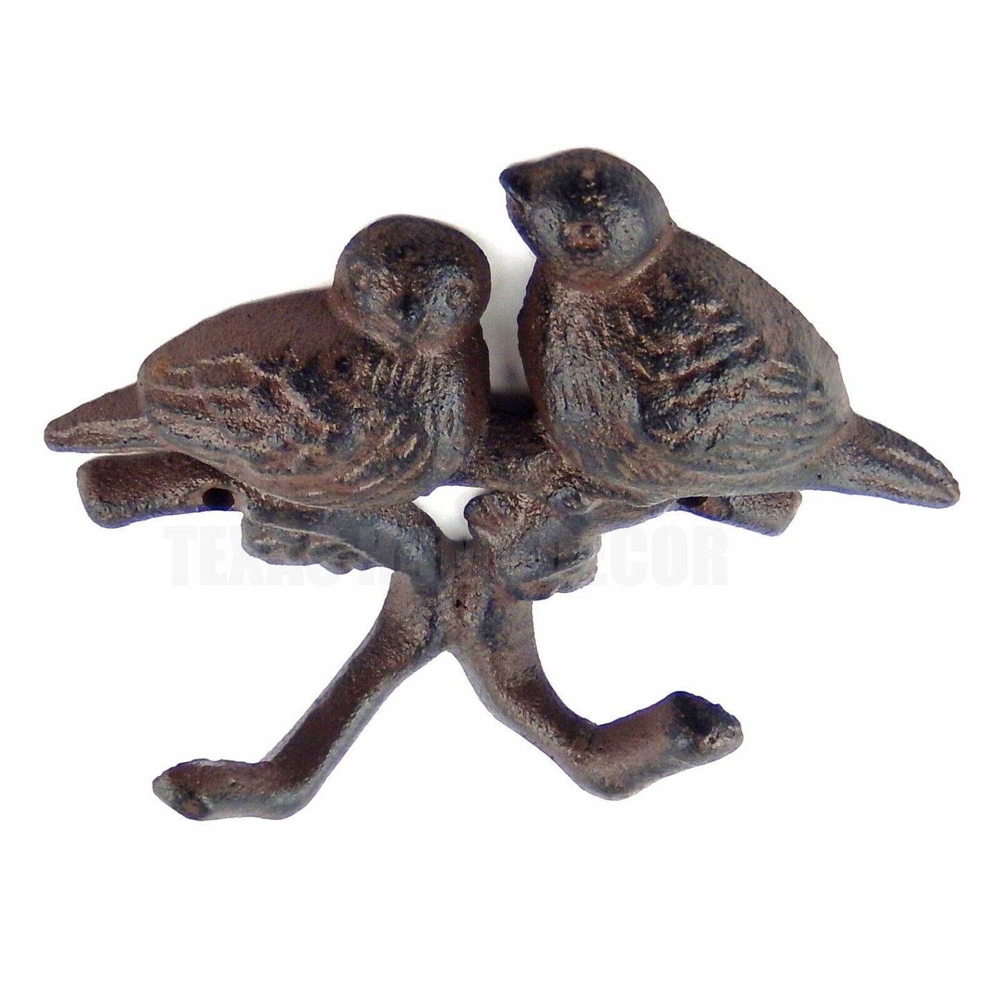 Birds on Tree Branch Wall Hook Coat Rack Purse Towel Key Hanger Rustic Cast Iron