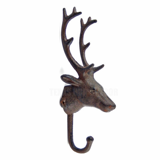 Deer Antler Wall Hook Coat Towel Hanger Cast Iron Buck Cabin Lodge Decor Hunter