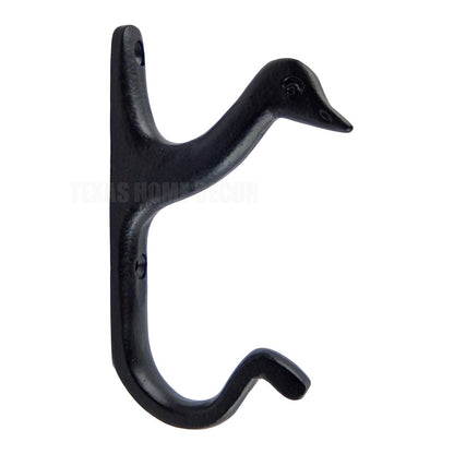 Duck Head Wall Hook Cast Iron Key Coat Towel Purse Hanger Black Powder Coated 5"