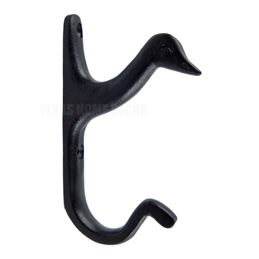 Duck Head Wall Hook Cast Iron Key Coat Towel Purse Hanger Black Powder Coated 5"