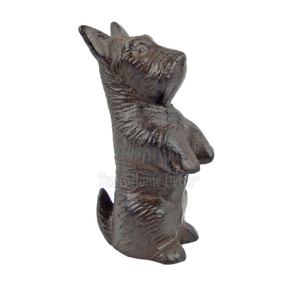 Standing Scottie Dog Figurine Statue Cast Iron Rustic Finish Paper Weight 4.5"