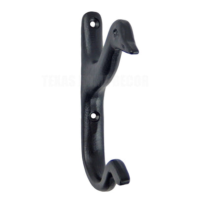 Duck Head Wall Hook Cast Iron Key Coat Towel Purse Hanger Black Powder Coated 5"