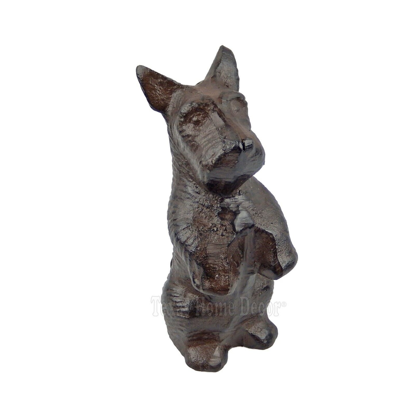 Standing Scottie Dog Figurine Statue Cast Iron Rustic Finish Paper Weight 4.5"