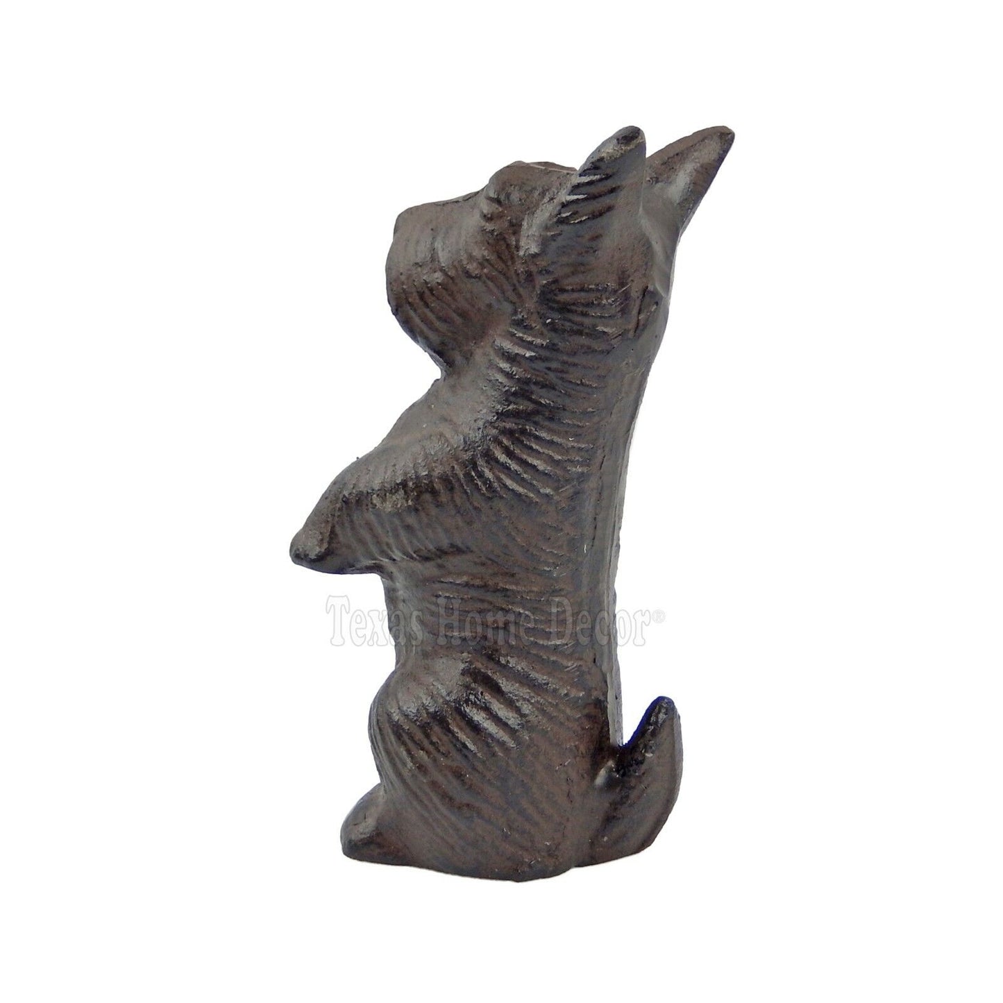 Standing Scottie Dog Figurine Statue Cast Iron Rustic Finish Paper Weight 4.5"