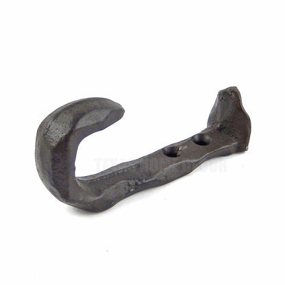 Bent Railroad Spike Wall Hook Cast Iron Hammer Forged Industrial Coat Hanger