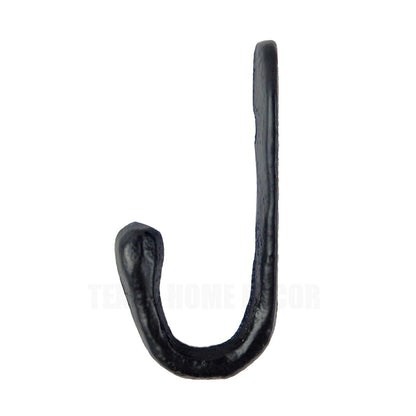 Simple Cast Iron Wall Hook Key Towel Coat Hanger Matte Black Finish 4 in Tall