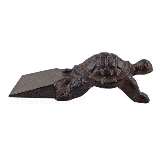 Cast Iron Turtle Figurine Door Wedge Rustic Brown Finish Nautical Beach Decor