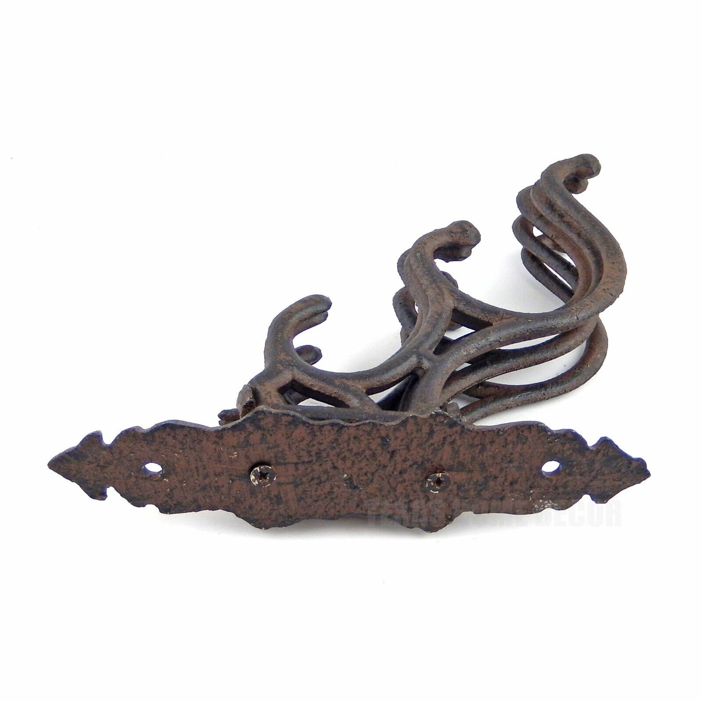 Large Swivel Wall Hook Cast Iron Coat Rack Purse Hanger Victorian Rusty Brown