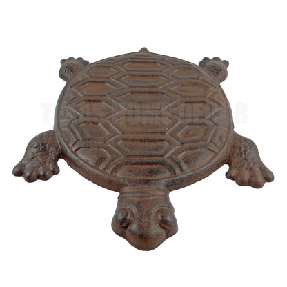 Large Cast Iron Turtle Stepping Stone Garden Yard Pond Decor Rustic Brown 12.5"