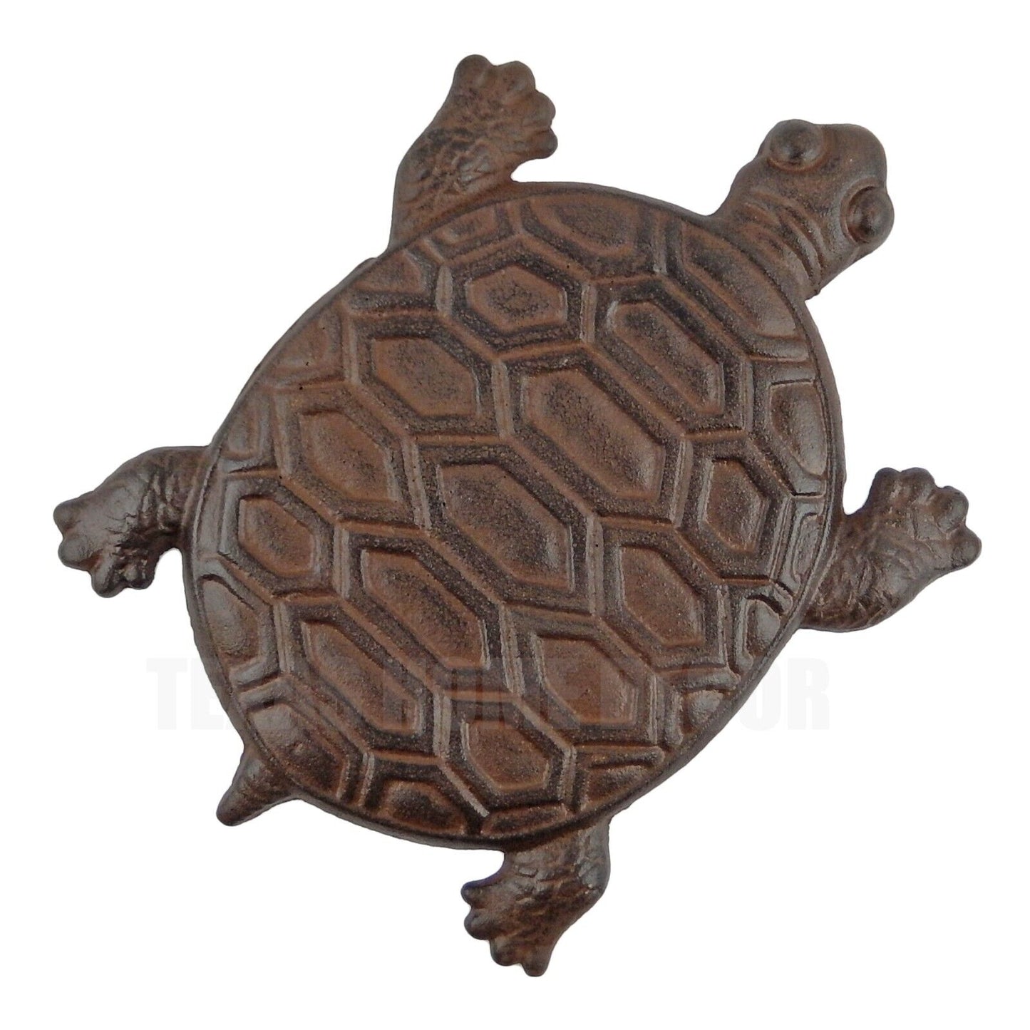 Large Cast Iron Turtle Stepping Stone Garden Yard Pond Decor Rustic Brown 12.5"