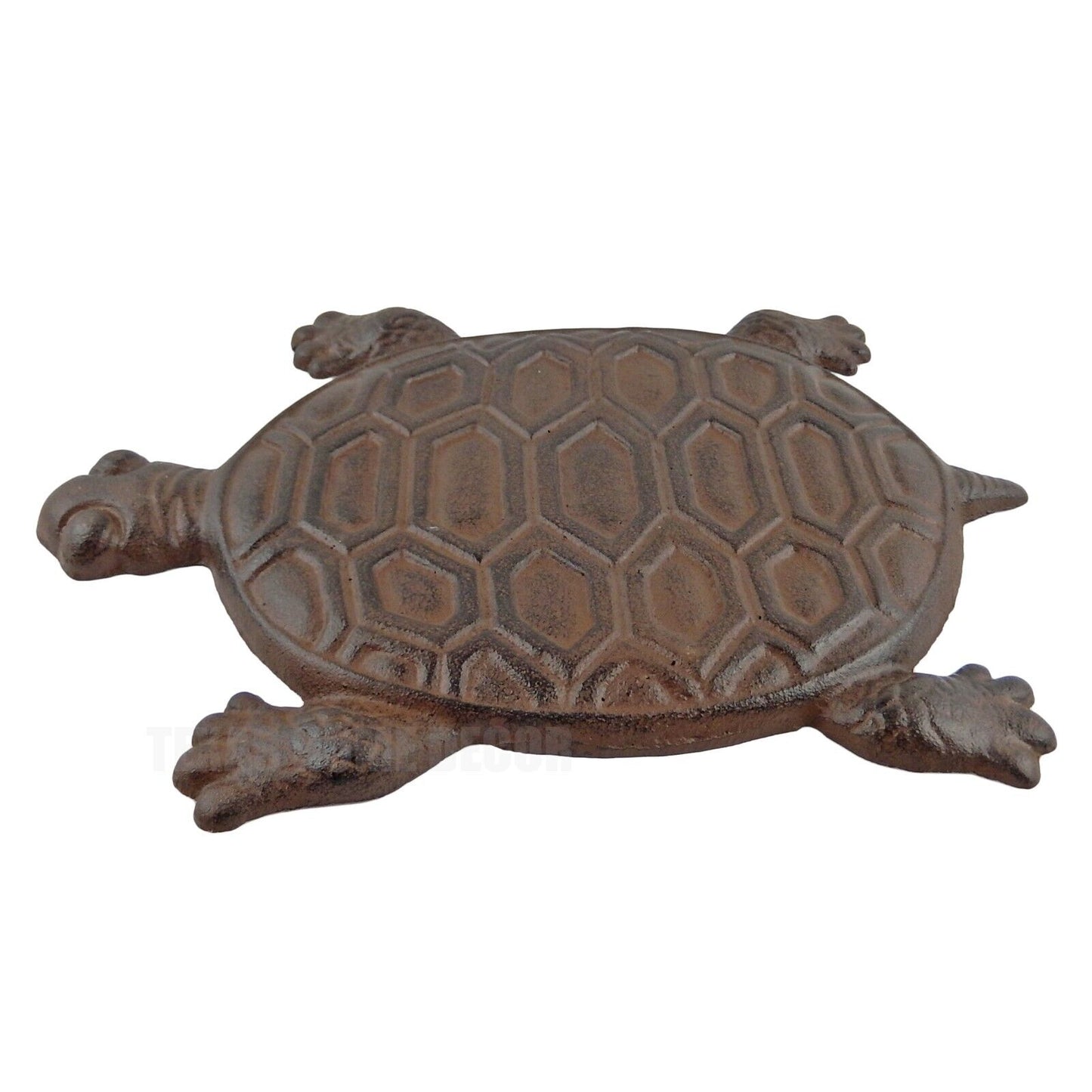 Large Cast Iron Turtle Stepping Stone Garden Yard Pond Decor Rustic Brown 12.5"